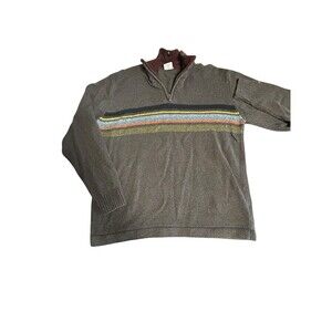 Columbia Mens 1/4 Zip Neck Cotton Knit Outdoor Hiking Sweater Size Large